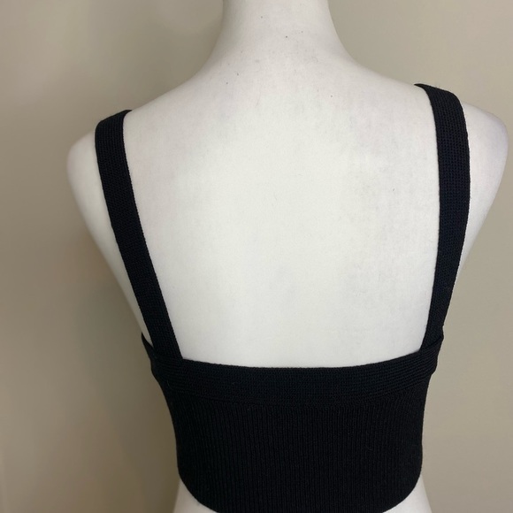 Aritzia Wilfred San Clemente Black Knit Sleeveless Crop Top Medium - Picture 4 of 9